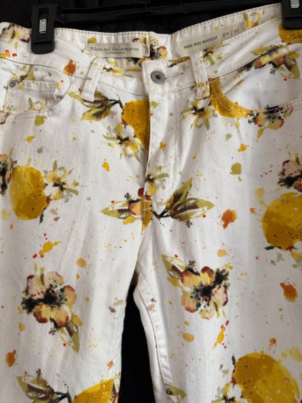 Anthropologie Pilcro Letterpress Floral High Rise Bootcut Jeans Size 27 - Picture 5 of 10